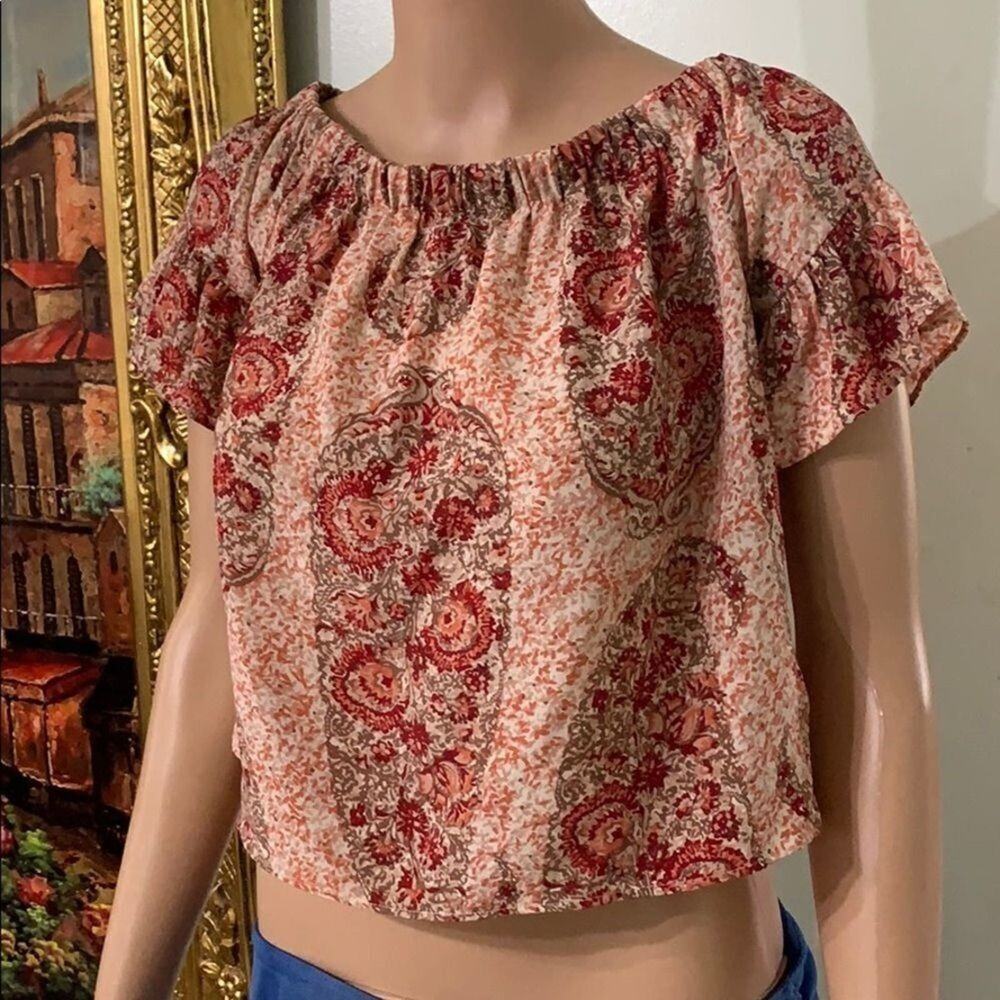 MADEWELL FLORAL SUMMER CROP TOP Size XS